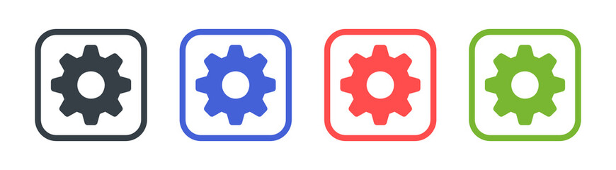 Setting gear icon sign. Cog wheel and gears isolated