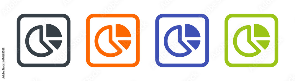 Aufkleber pie chart diagram icon vector illustration.
