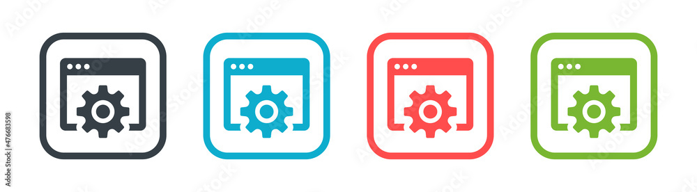 Poster Setting on web page icon vector illustration.