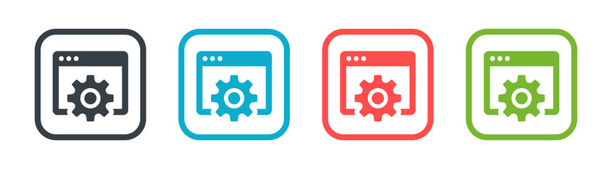 Setting on web page icon vector illustration.