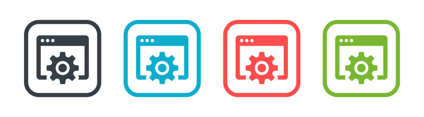 Setting on web page icon vector illustration.
