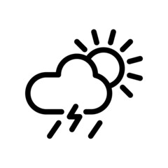 Cloud forecast lightning rainy weather icon