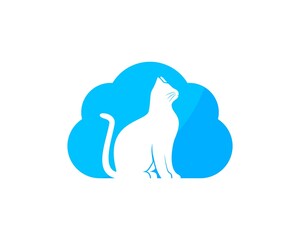 Simple cloud with cat silhouette inside