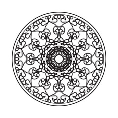 Circular pattern in the form of mandala with flower for henna mandala tattoo decoration