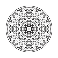Circular pattern in the form of mandala with flower for henna mandala tattoo decoration
