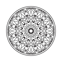 Circular pattern in the form of mandala with flower for henna mandala tattoo decoration