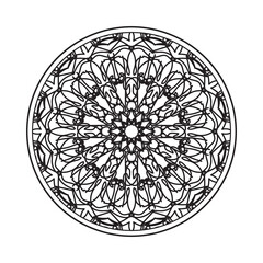 Circular pattern in the form of mandala with flower for henna mandala tattoo decoration