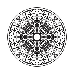 Circular pattern in the form of mandala with flower for henna mandala tattoo decoration