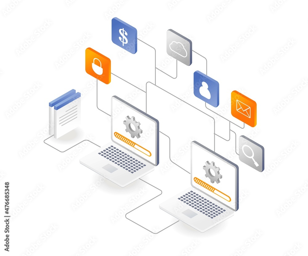 Aufkleber A computer with multiple application networks