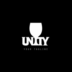 unity line art illustration logo design