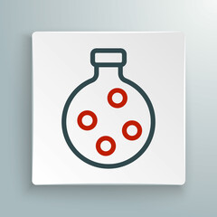 Line Bottle with potion icon isolated on white background. Flask with magic potion. Happy Halloween party. Colorful outline concept. Vector