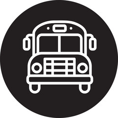 school bus glyph icon