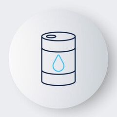 Line Barrel oil icon isolated on white background. Colorful outline concept. Vector