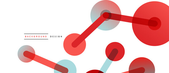 Abstract background. Round dots connected by lines. Trendy techno business template for wallpaper, banner, background or landing