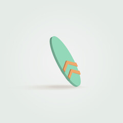 3D surfboard icon design. tropical, beach, summer, surf.