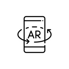 Augmented reality on a smartphone. Pixel perfect, editable stroke icon
