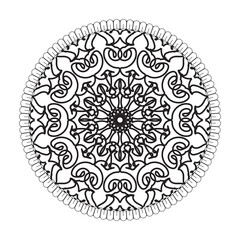 Circular pattern in the form of mandala with flower for henna mandala tattoo decoration