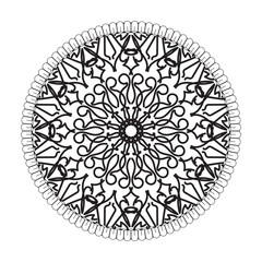 Circular pattern in the form of mandala with flower for henna mandala tattoo decoration