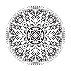 Circular pattern in the form of mandala with flower for henna mandala tattoo decoration