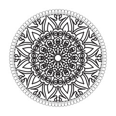 Circular pattern in the form of mandala with flower for henna mandala tattoo decoration