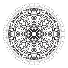 Circular pattern in the form of mandala with flower for henna mandala tattoo decoration