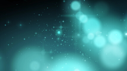 Fototapeta na wymiar blurred blue particles on black background. twinkling blue lights