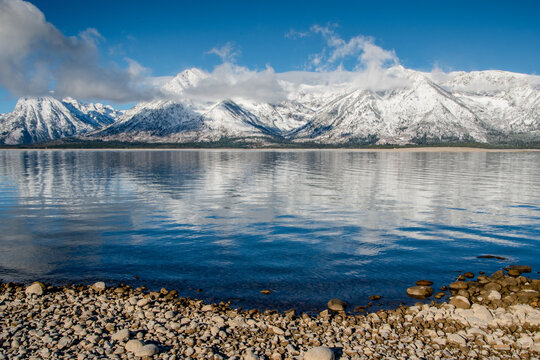 Mountains over Colter Bay in the Tetons