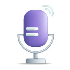 microphone 3d cartoon style vector illustration design.