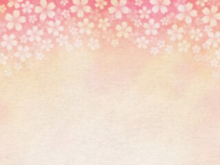 画用紙に描かれた桜の水彩フレーム
