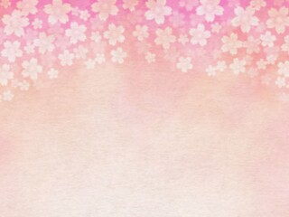 画用紙に描かれた桜の水彩フレーム