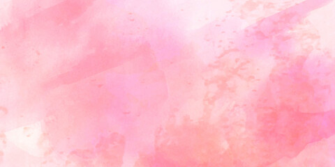 Fototapeta premium pink watercolor background Hand painted watercolor background with sky and clouds shape. Pink backgrounds marble wall surface gray background pattern graphic abstract light elegant white for do floor 