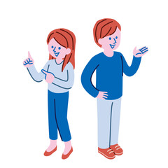 案内・紹介をしている男女のイラスト