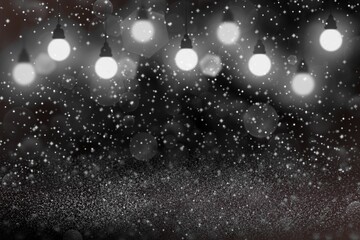 Obraz premium pretty shining glitter lights defocused light bulbs bokeh abstract background with sparks fly, holiday mockup texture with blank space for your content