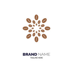 coffee beans logo template design for brand or company and other
