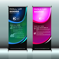 Roll up banner design template