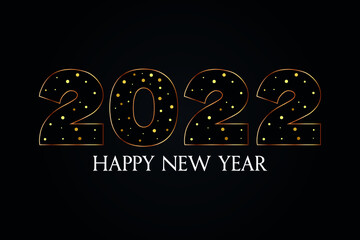 Obraz na płótnie Canvas 2022 Happy new year doted typography vector design black backgroun