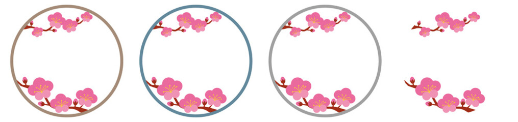 梅の円形フレーム