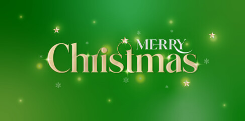 merry christmas background light emerald green. christmas font effect golden colors. applicable for greeting cards, invitation, sign and banners.