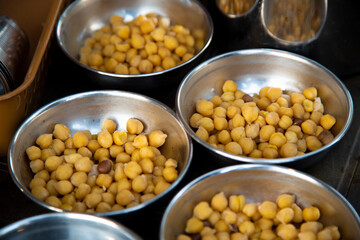 Cooked chickpeas in a bowl chana dal 