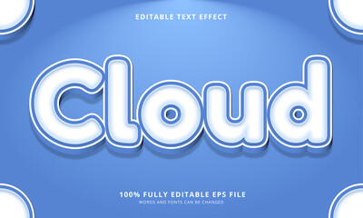 Cloud text style editable text effect