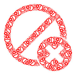 Vector wrong cancel icon composition. Wrong cancel collage is created from repeating self wrong cancel elements. Fractal collage from wrong cancel icon.