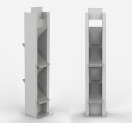 Display stand, retail display stand for product , display stands isolated on white background. 3d illustration