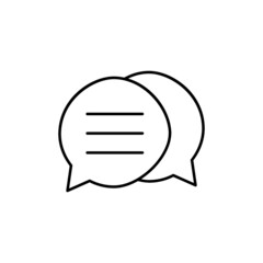 Chat Icon  in black line style icon, style isolated on white background