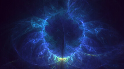 3D rendering abstract multicolor fractal light background