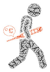 Vector temperature patient icon collage. Temperature patient mosaic is done of randomized recursive temperature patient pictograms. Recursion mosaic for temperature patient icon.