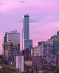 Fototapeta premium city skyline at sunset