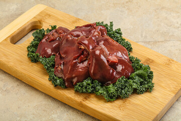 Raw chicken liver for cooking