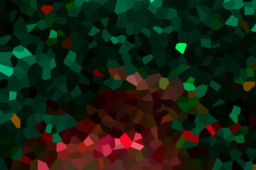 Dark emerald and ruby digital crystals