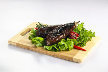 Tasty baked whole two eggplant