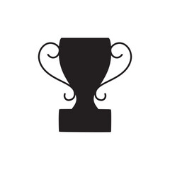 Win Icon in black flat glyph, filled style isolated on white background